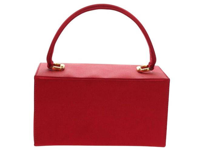 Borsa a mano Gancini in raso rosso e oro Auth 145507V di Salvatore Ferragamo D'oro - vista 2