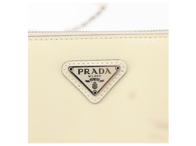 Saffiano Borsa a spalla PRADA in pelle Safiano bianca argento Auth bs29803 Bianco - vista 17