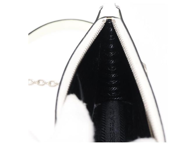 Saffiano Borsa a spalla PRADA in pelle Safiano bianca argento Auth bs29803 Bianco - vista 20