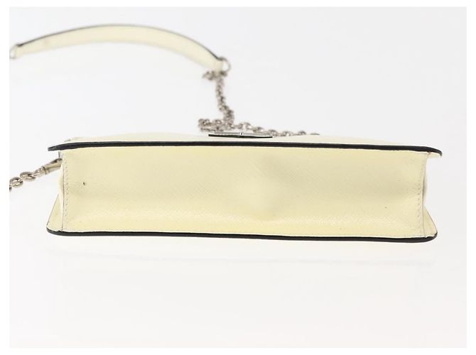 Saffiano Borsa a spalla PRADA in pelle Safiano bianca argento Auth bs29803 Bianco - vista 5