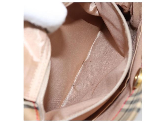 Borsa Tote Nova Check in Tela Beige Oro Auth BA6606 di BURBERRY D'oro - vista 12