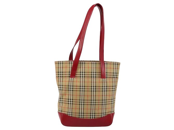 Borsa Tote Nova Check in Tela Beige Oro Auth BA6606 di BURBERRY D'oro - vista 2