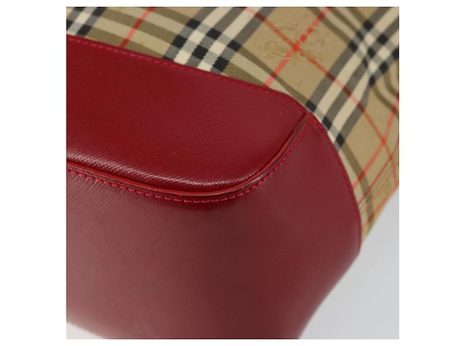 Borsa Tote Nova Check in Tela Beige Oro Auth BA6606 di BURBERRY D'oro - vista 9