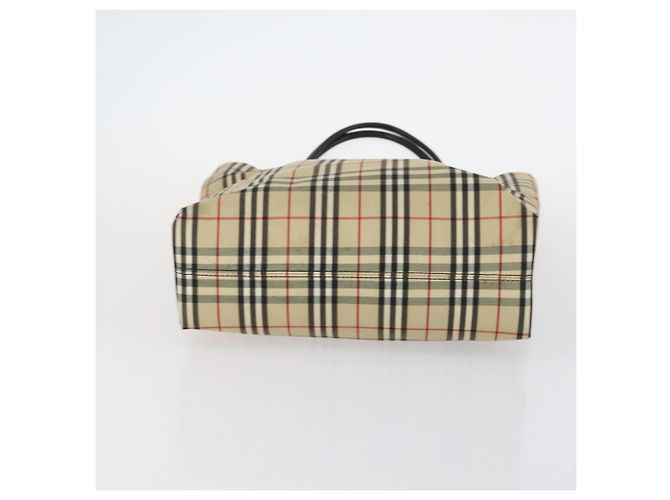 Borsa Tote in Tela e Pelle Nova Check BURBERRY 2 pezzi Nero Beige Auth 143395 - vista 7