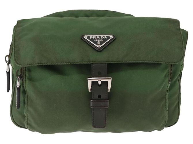PRADA Schultertasche Nylon Grün Silber Authentisch 147192 - Ansicht 13