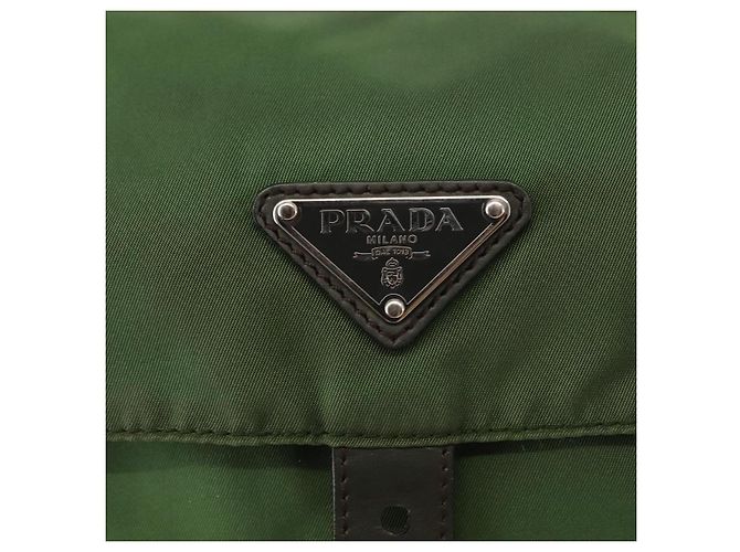 PRADA Schultertasche Nylon Grün Silber Authentisch 147192 - Ansicht 18