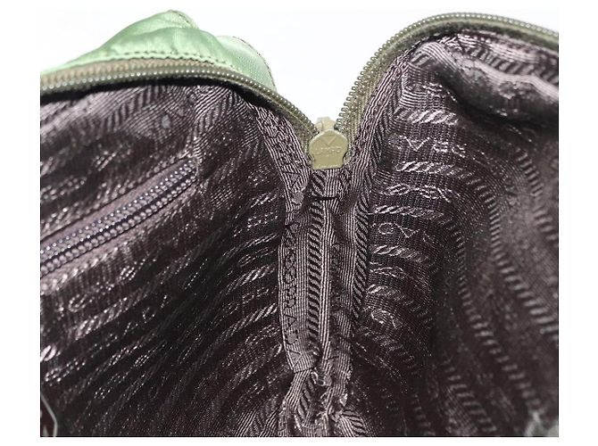 PRADA Schultertasche Nylon Grün Silber Authentisch 147192 - Ansicht 20