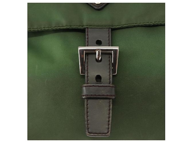 PRADA Schultertasche Nylon Grün Silber Authentisch 147192 - Ansicht 9