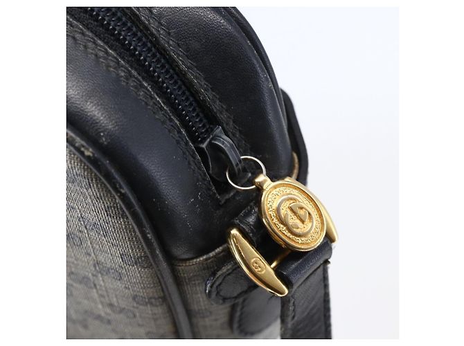 Gucci Borsa a Spalla Micro GG in Tela PVC Pelle Blu Auth BA6762 Blu navy - vista 10
