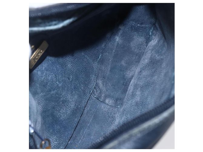 Gucci Borsa a Spalla Micro GG in Tela PVC Pelle Blu Auth BA6762 Blu navy - vista 11