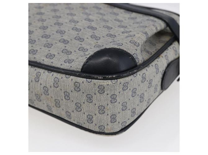 Gucci Borsa a Spalla Micro GG in Tela PVC Pelle Blu Auth BA6762 Blu navy - vista 14