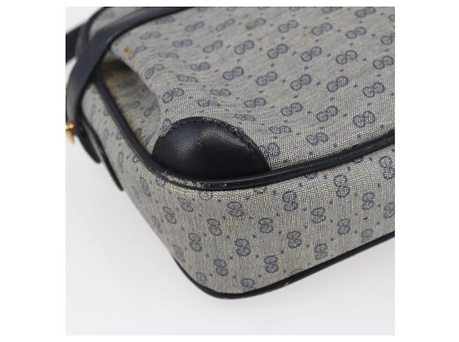 Gucci Borsa a Spalla Micro GG in Tela PVC Pelle Blu Auth BA6762 Blu navy - vista 15