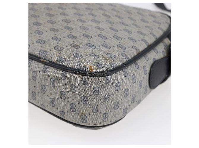 Gucci Borsa a Spalla Micro GG in Tela PVC Pelle Blu Auth BA6762 Blu navy - vista 16