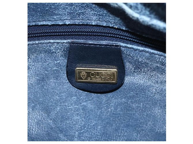 Gucci Borsa a Spalla Micro GG in Tela PVC Pelle Blu Auth BA6762 Blu navy - vista 17