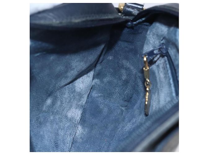 Gucci Borsa a Spalla Micro GG in Tela PVC Pelle Blu Auth BA6762 Blu navy - vista 19