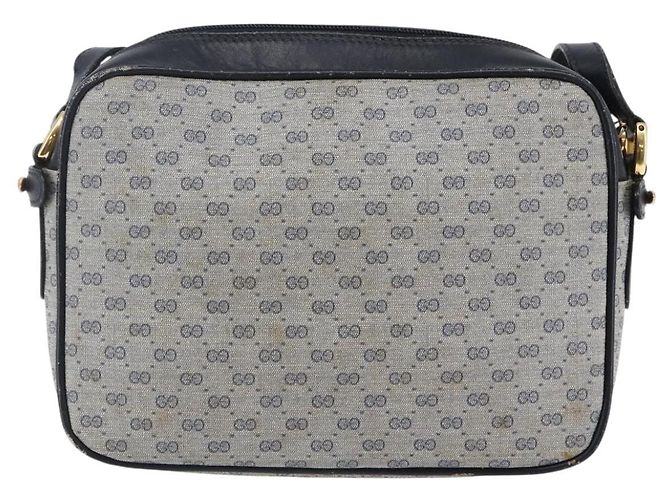 Gucci Borsa a Spalla Micro GG in Tela PVC Pelle Blu Auth BA6762 Blu navy - vista 2