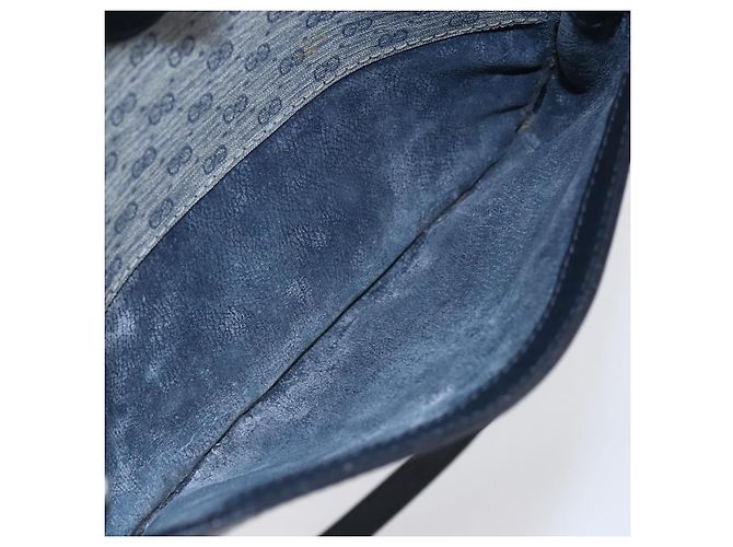 Gucci Borsa a Spalla Micro GG in Tela PVC Pelle Blu Auth BA6762 Blu navy - vista 21