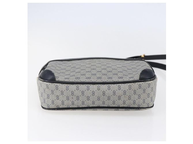 Gucci Borsa a Spalla Micro GG in Tela PVC Pelle Blu Auth BA6762 Blu navy - vista 5