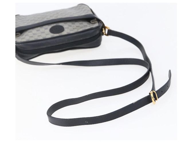 Gucci Borsa a Spalla Micro GG in Tela PVC Pelle Blu Auth BA6762 Blu navy - vista 7