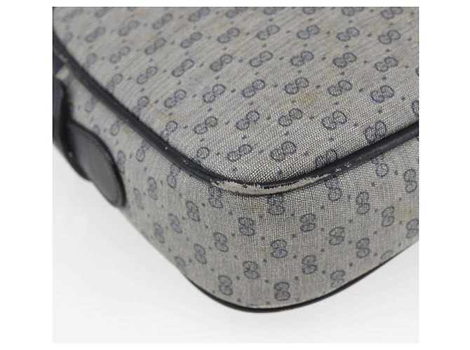 Gucci Borsa a Spalla Micro GG in Tela PVC Pelle Blu Auth BA6762 Blu navy - vista 9