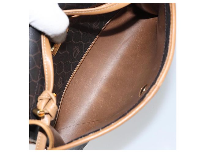 Borsa a Spalla in Tela Honeycomb PVC Nera e Dorata Auth BA6582 Christian Dior Nero D'oro - vista 11