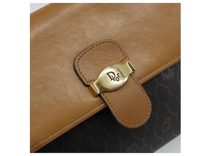 Borsa a Spalla in Tela Honeycomb PVC Nera e Dorata Auth BA6582 Christian Dior Nero D'oro - vista 17
