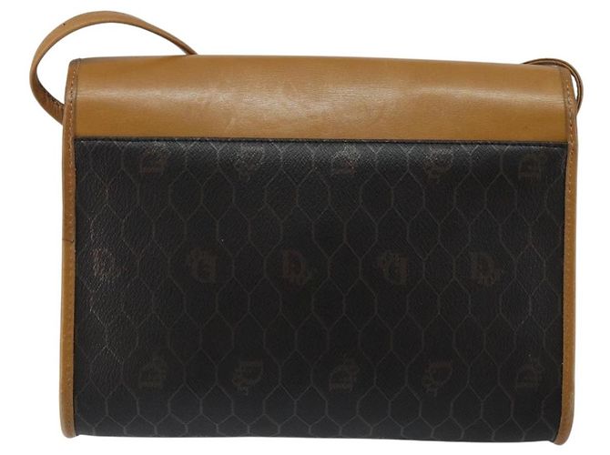 Borsa a Spalla in Tela Honeycomb PVC Nera e Dorata Auth BA6582 Christian Dior Nero D'oro - vista 2