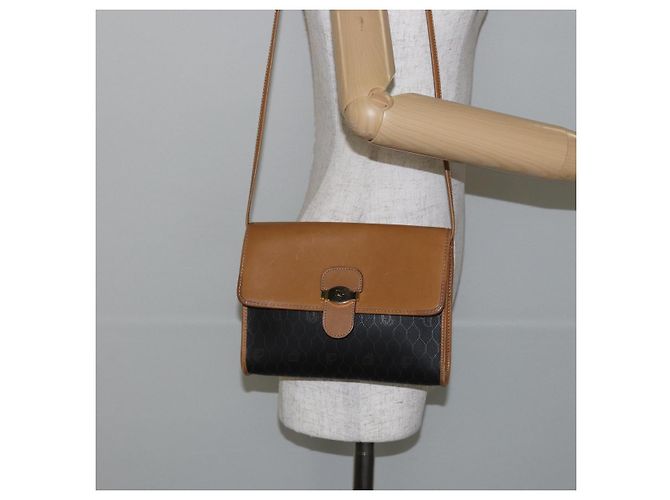Borsa a Spalla in Tela Honeycomb PVC Nera e Dorata Auth BA6582 Christian Dior Nero D'oro - vista 21