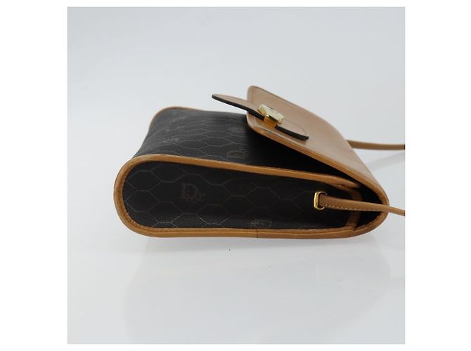 Borsa a Spalla in Tela Honeycomb PVC Nera e Dorata Auth BA6582 Christian Dior Nero D'oro - vista 3