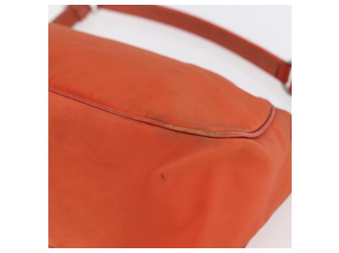 Borsa a Spalla PRADA Nylon Arancione Auth 146486 - vista 16