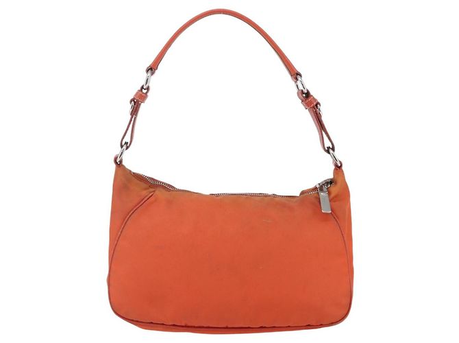 Borsa a Spalla PRADA Nylon Arancione Auth 146486 - vista 2