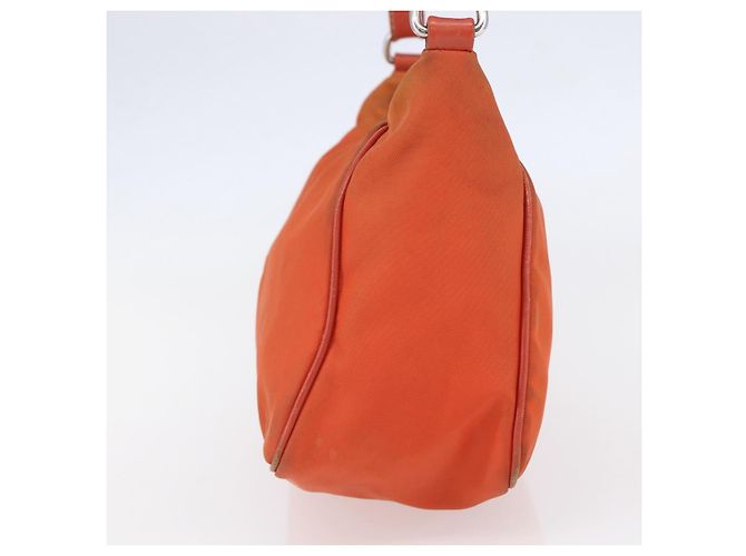Borsa a Spalla PRADA Nylon Arancione Auth 146486 - vista 4