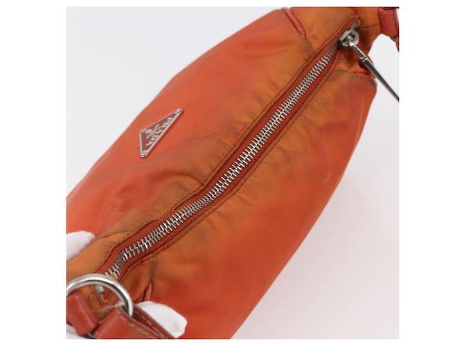Borsa a Spalla PRADA Nylon Arancione Auth 146486 - vista 6