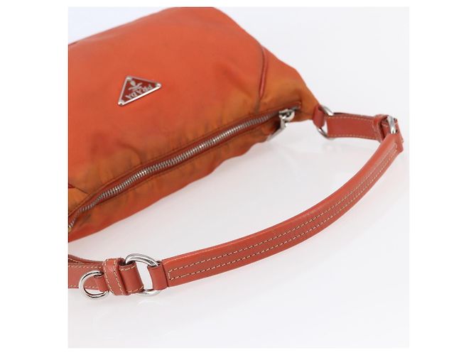 Borsa a Spalla PRADA Nylon Arancione Auth 146486 - vista 7