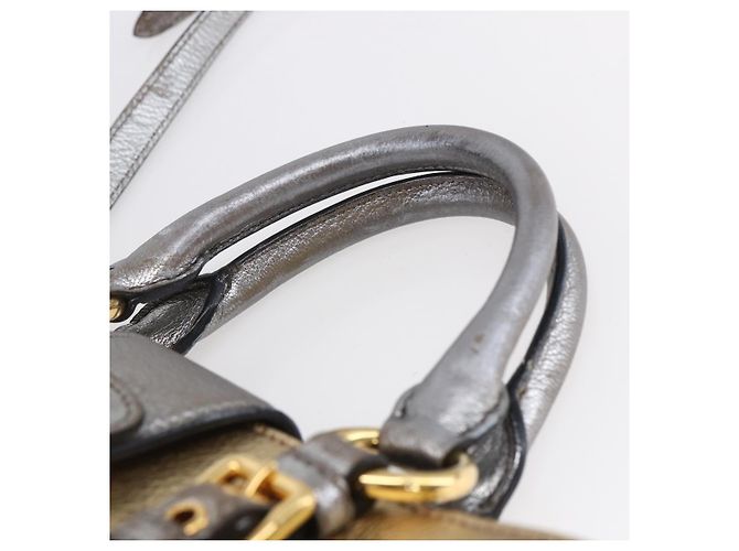 Borsa Miu Miu Madras in pelle 2 in 1 oro Auth mr1549 D'oro - vista 14
