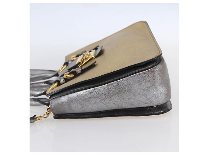 Borsa Miu Miu Madras in pelle 2 in 1 oro Auth mr1549 D'oro - vista 3