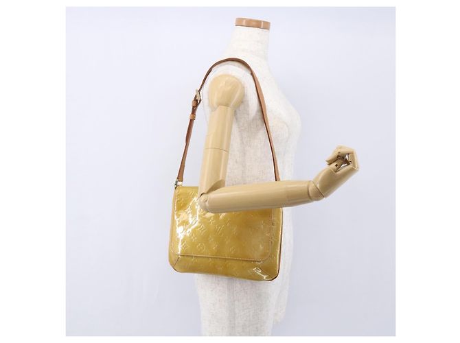 LOUIS VUITTON Borsa Thompson Street Monogram Vernis Beige M91301 LV Auth BA7914 - vista 21