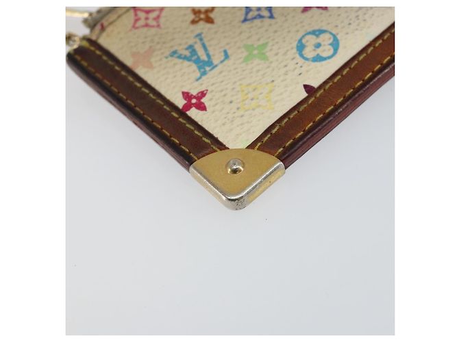 LOUIS VUITTON Pochette Cles Monogramm Multicolor Tasche Weiß M92655 Auth 153418 - Ansicht 14