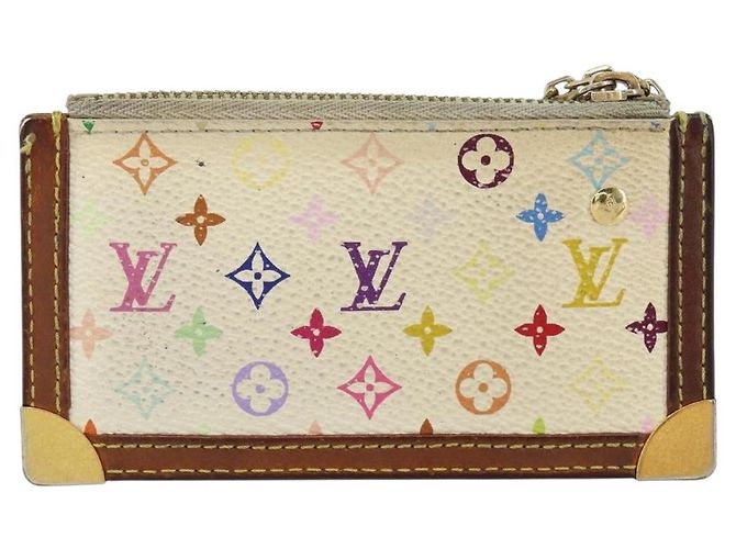 LOUIS VUITTON Pochette Cles Monogramm Multicolor Tasche Weiß M92655 Auth 153418 - Ansicht 2