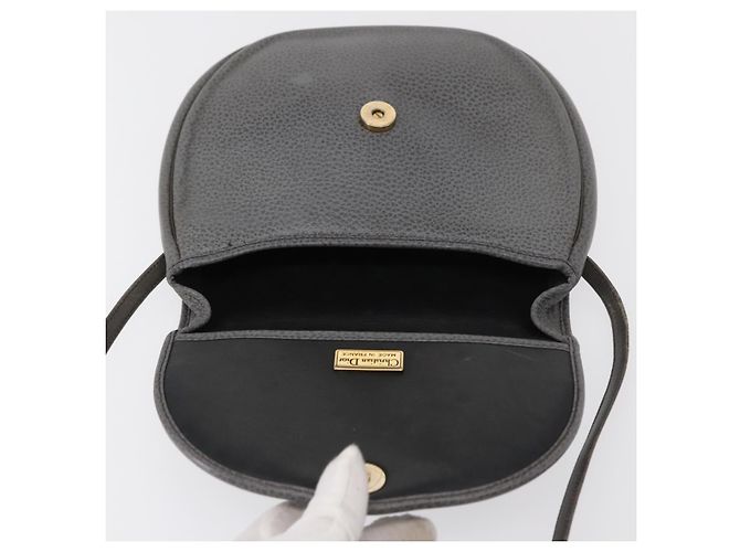 Borsa a Spalla Christian Dior in Pelle Grigia Dorata Auth ka078 Marrone D'oro - vista 10