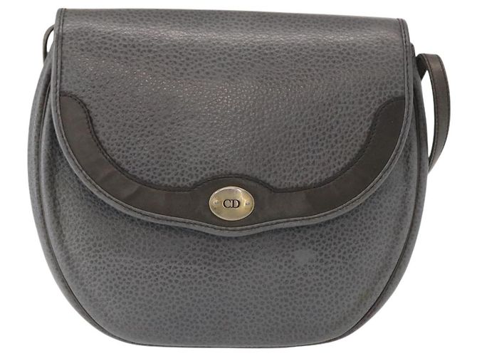 Borsa a Spalla Christian Dior in Pelle Grigia Dorata Auth ka078 Marrone D'oro - vista 13