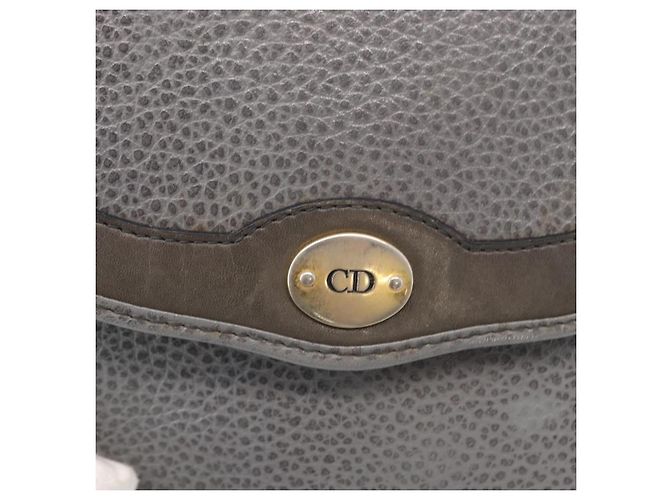 Borsa a Spalla Christian Dior in Pelle Grigia Dorata Auth ka078 Marrone D'oro - vista 17
