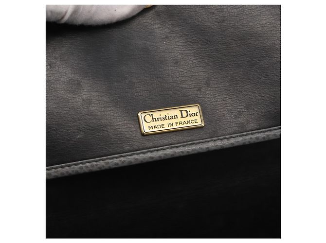 Borsa a Spalla Christian Dior in Pelle Grigia Dorata Auth ka078 Marrone D'oro - vista 18