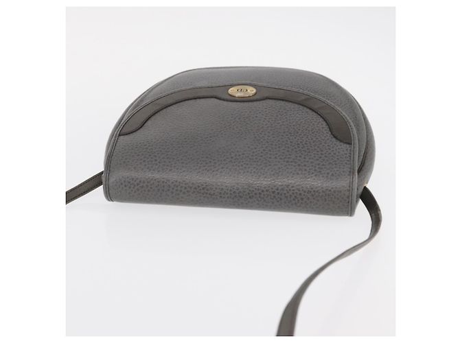 Borsa a Spalla Christian Dior in Pelle Grigia Dorata Auth ka078 Marrone D'oro - vista 6