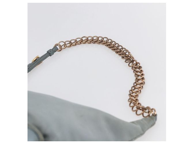 PRADA Borsa a Spalla con Catena Nylon Azzurro Chiaro Oro Auth SW1832 D'oro Blu chiaro - vista 14