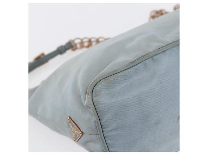 PRADA Borsa a Spalla con Catena Nylon Azzurro Chiaro Oro Auth SW1832 D'oro Blu chiaro - vista 15