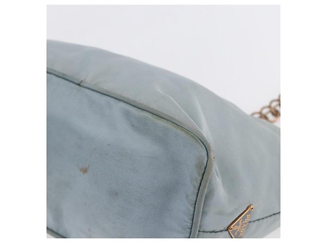 PRADA Borsa a Spalla con Catena Nylon Azzurro Chiaro Oro Auth SW1832 D'oro Blu chiaro - vista 16