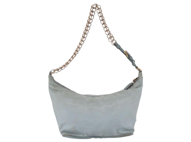PRADA Borsa a Spalla con Catena Nylon Azzurro Chiaro Oro Auth SW1832 D'oro Blu chiaro - vista 2
