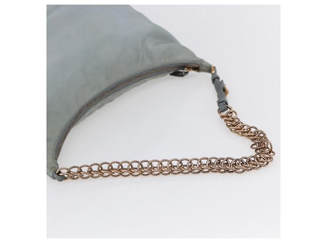 PRADA Borsa a Spalla con Catena Nylon Azzurro Chiaro Oro Auth SW1832 D'oro Blu chiaro - vista 7