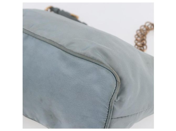 PRADA Borsa a Spalla con Catena Nylon Azzurro Chiaro Oro Auth SW1832 D'oro Blu chiaro - vista 8